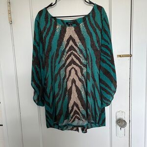 Green/tan blouse by Style & Co, XL